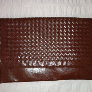 Brown Leather Women's Clutch